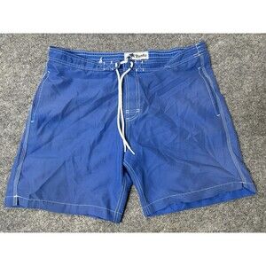 Trunks Surf & Swim Co. Swim Trunks Mens L Blue Drawstring Back Pocket Beach Surf